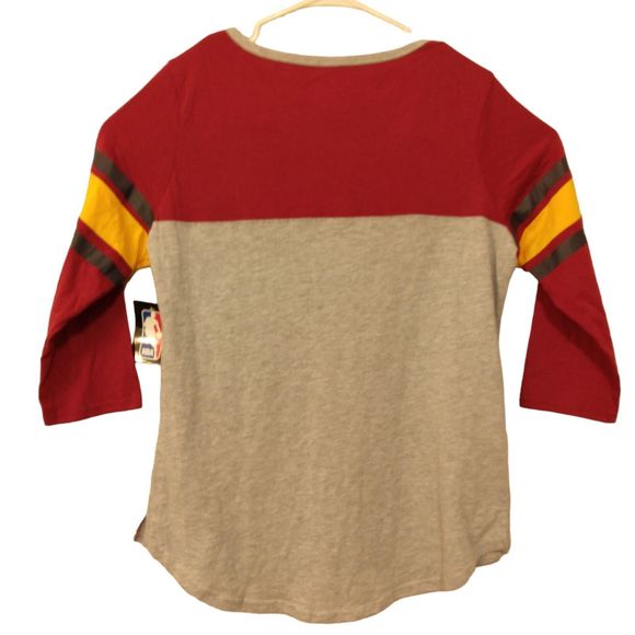 Clevelnad Cavaliers NBA tshirt womens XL Xlarge red gray raglan 3/4 sleeve - Picture 2 of 10